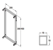 Khung lắp vào thanh khung kệ 450mm Hafele 793.05.391